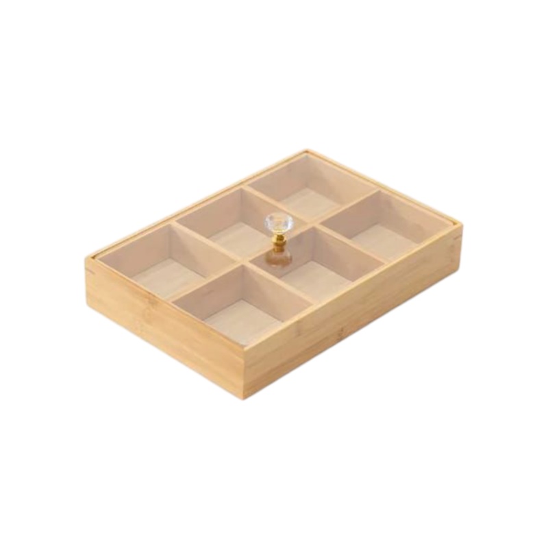 Rectangular Light Brown Storage Bamboo Box