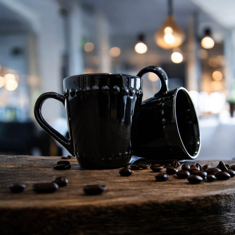 Ceramic Coffee Mug Embossed 13oz