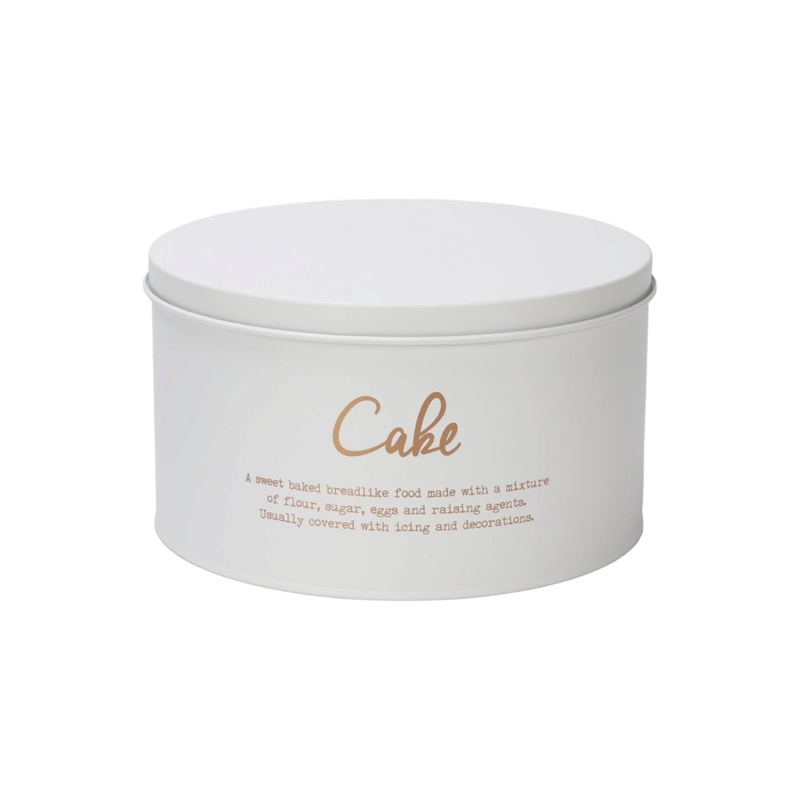 Regent Kitchen Cake Tin White with Gold Print