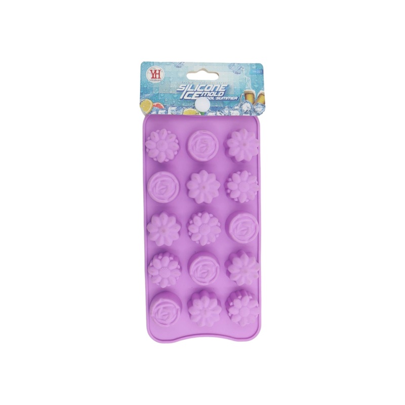 Silicone Ice Tray Flower Shapes Mould 15-Cavity