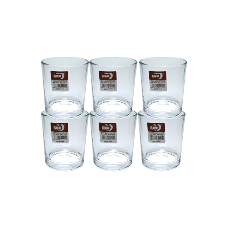 Deli Glass Tumbler Pressed 220ml Whiskey Cup 8.5×7.6cm 6Pack