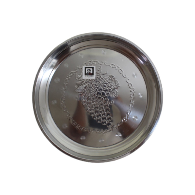 Serving Tray Deep 40cm Round Stainless Steel MV6165