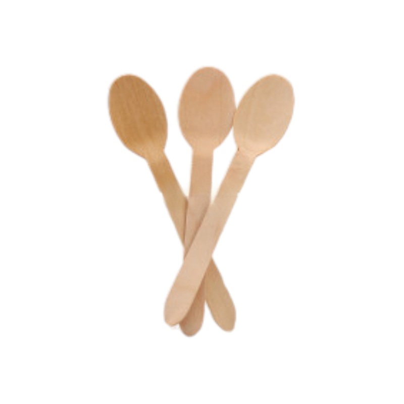 Wooden Disposable Spoons 160mm Unwrapped – Natural Wood 100pack