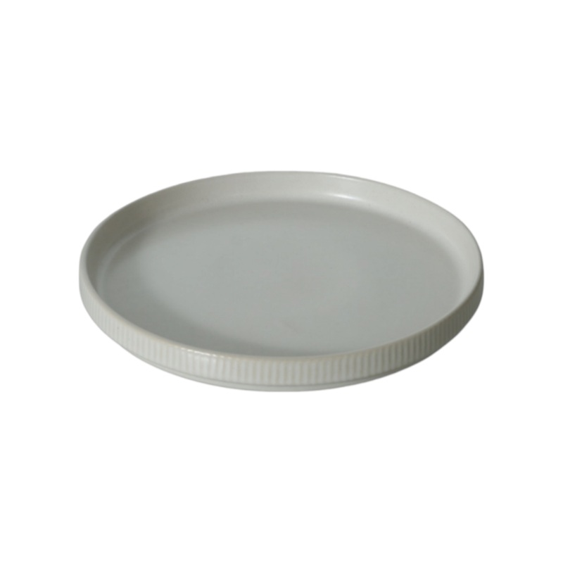 Cera Rib Dinner Plate Grey  25×2.4cm