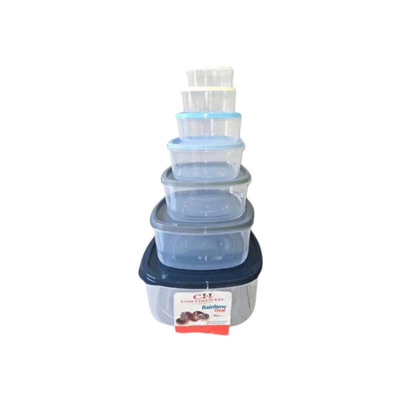 Continental Homeware Rainbow Oval Food Storage Container 7pack Set