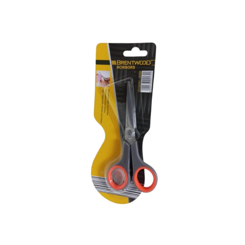 Scissors Rubber Handle Orange 6inch