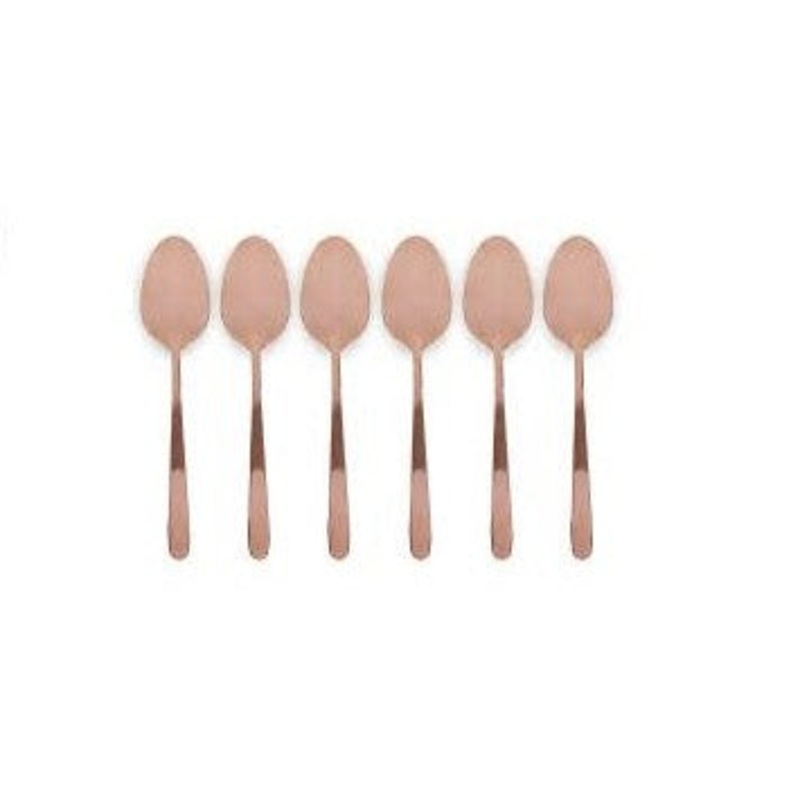 Stainless Steel Teaspoon 6Pcs Rose Gold Square Handle Colour CT794ROSE GOLD
