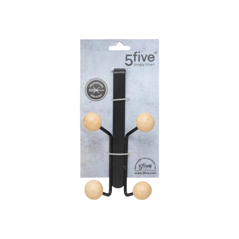 5five Door Hook with 4 Wooden Knobs