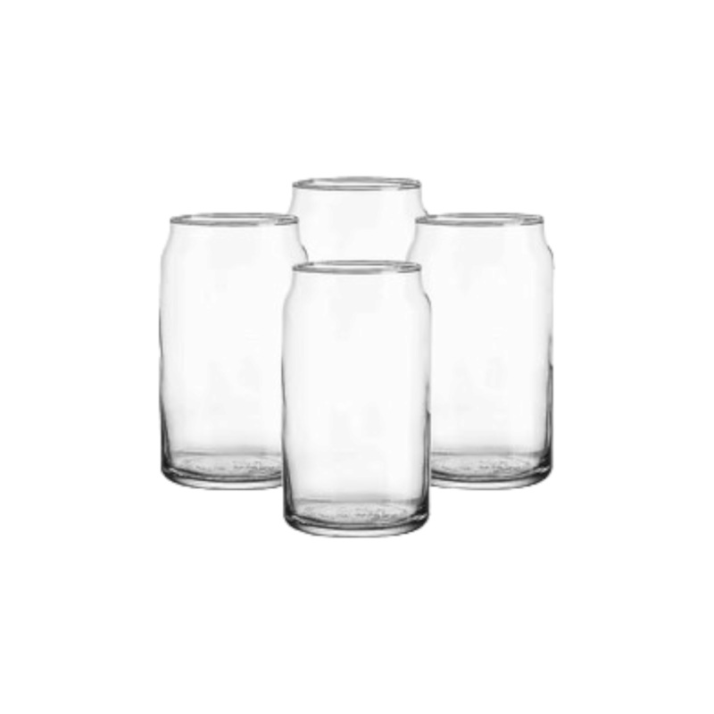 Aqua Glass Drinking Can Tumbler 490ml in Gift Box Set 4pack