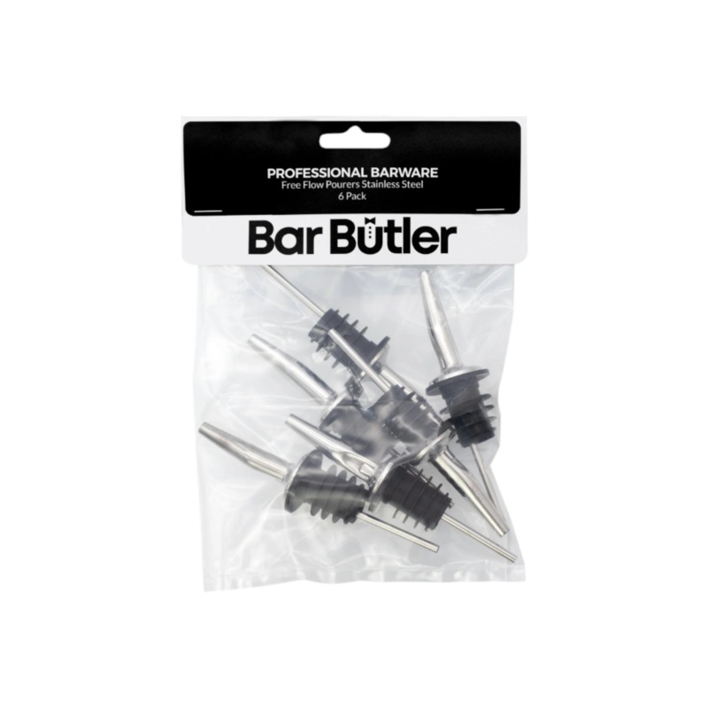 Bar Butler Flow Pourers Stainless Steel 6pack