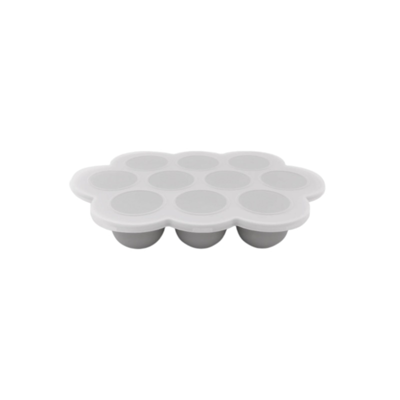 Bar Butler Ice Tray Baby Food Silicone Mould 10-Grid with Grey Cover