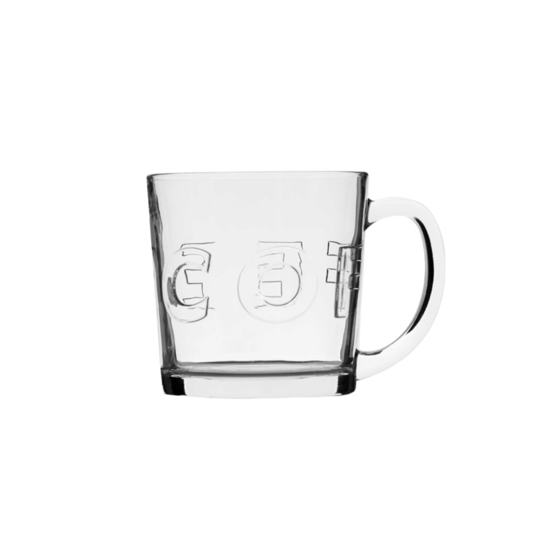 Regent Embossed Glass Coffee Mug 380ml