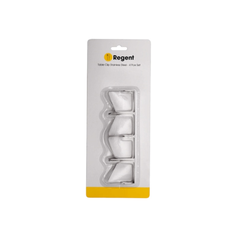 Regent Kitchen Table Cloth Clip Stainless Steel 4pack
