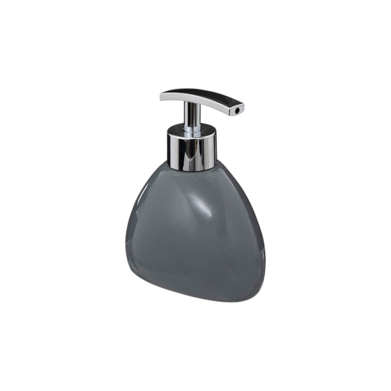 SG Silk Soap Dispenser Stoneware Ceramic Grey 10.5×8.2×12.6 cm