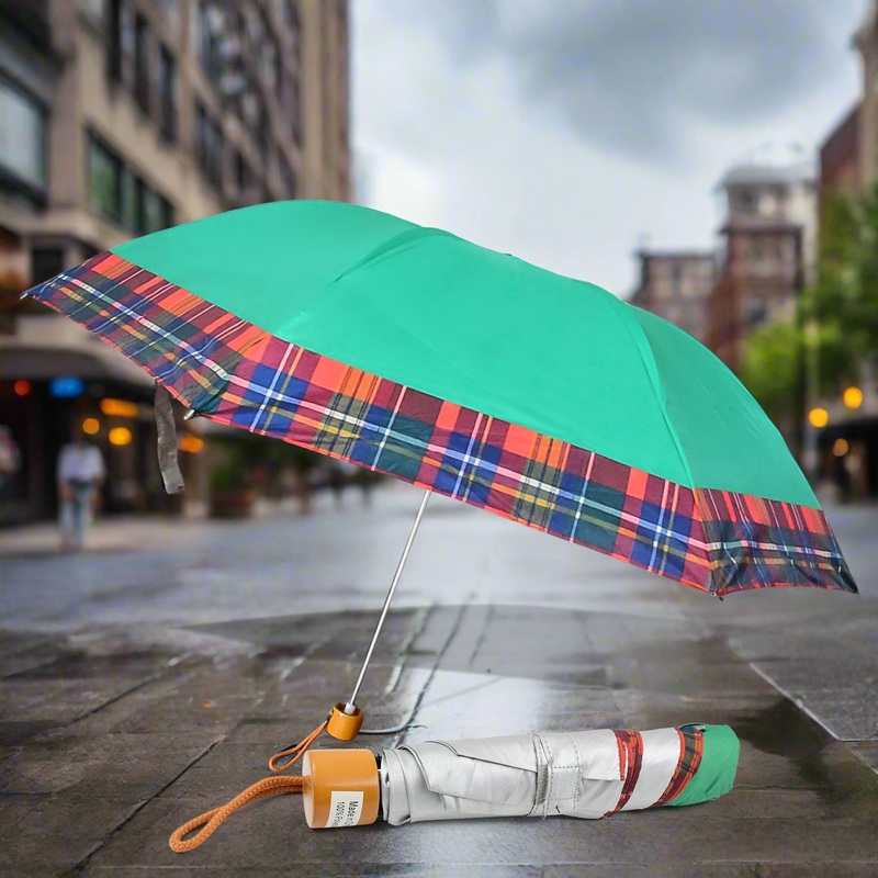 3-Fold Sun Protective Solid Foldable Umbrella (1 Pc / Mix Color)