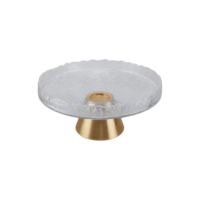 Clear Embossed Glass Fruit Bowl 30x15cm