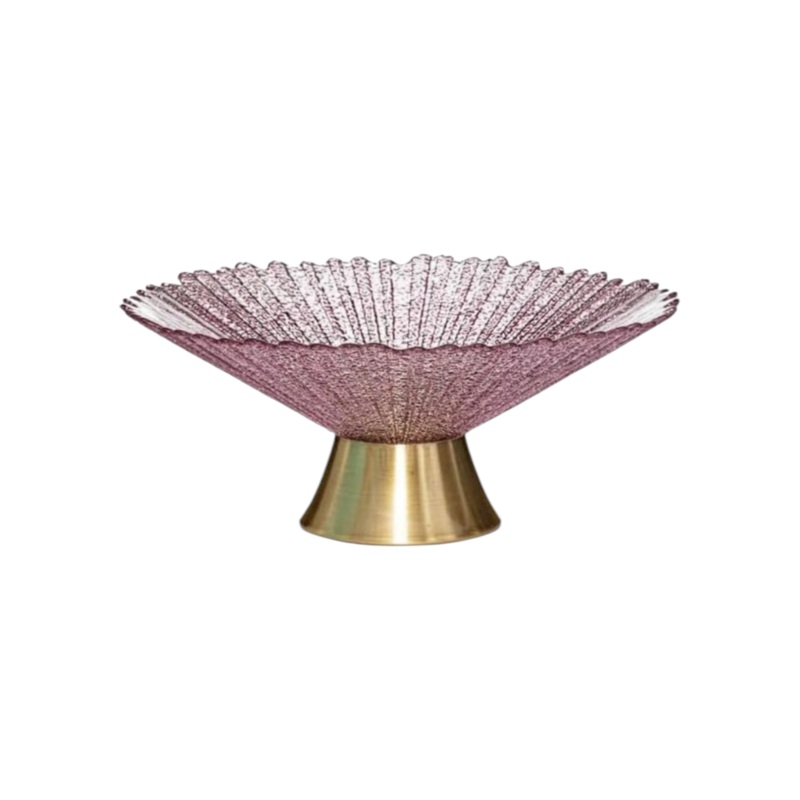 Copper Base Glass Fruit Plater Emma Color 32x14cm