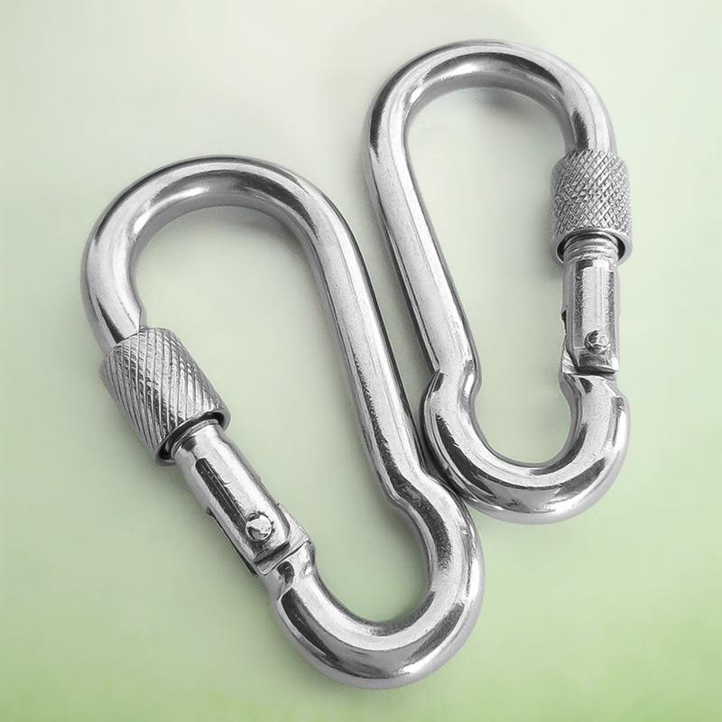 Snap Hook With Screw-Stainless Steel Snap Hook Clip Heavy Duty, Carabiner Clip (550 MM / 2 Pcs Set)