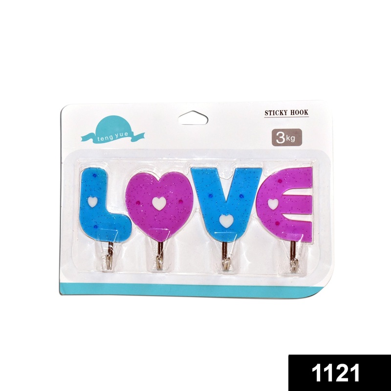 1121 Love Shape Self Adhesive Hooks