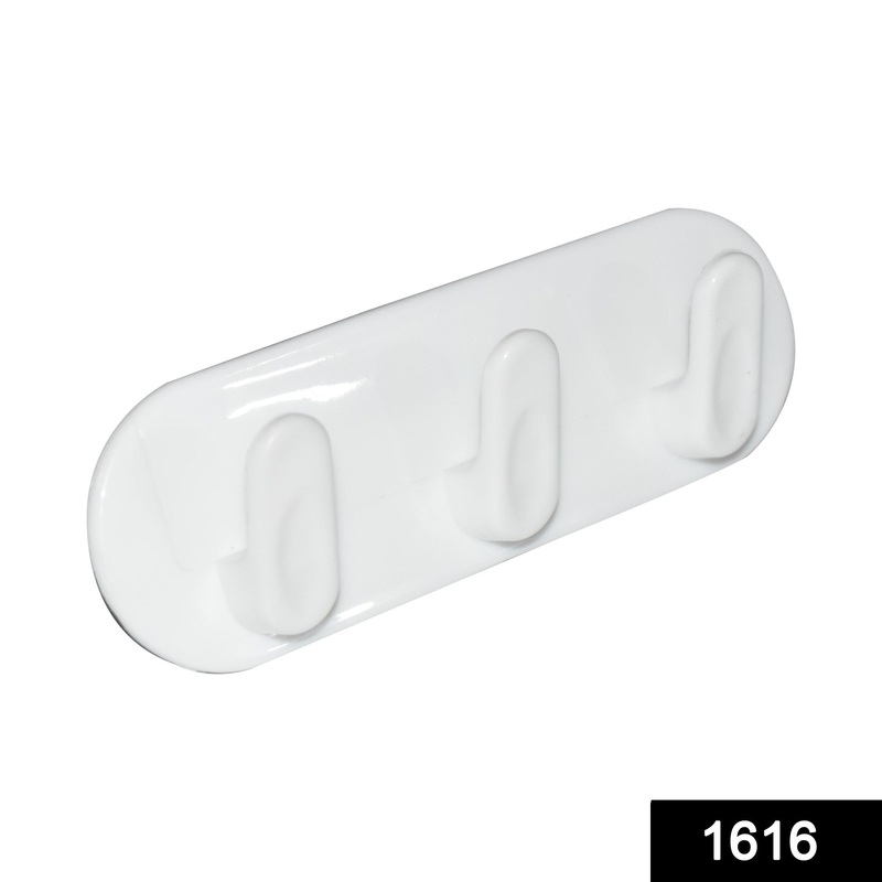 1616 Plastic Hooks for Wall Hanging Holder (1pc , 3 Hooks)