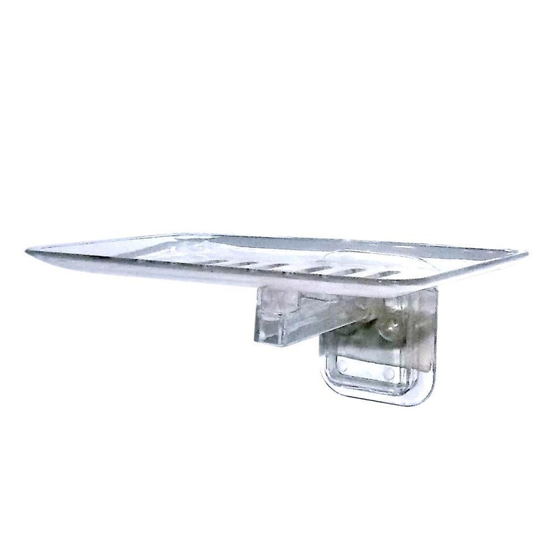 0755_ABS Unbreakable Plastic SOAP Dish SOAP Holder Wall Mounted for Bathroom | Sqaure Shaped | Clear Color