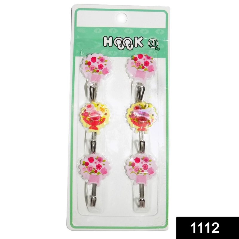 1112 Multipurpose Self Adhesive Plastic Wall Hooks – 6 pcs