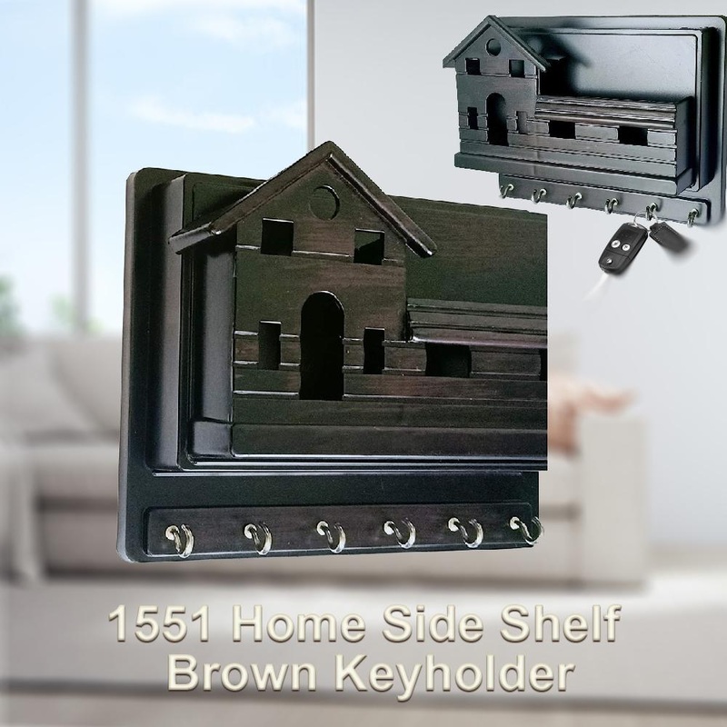 1551 Home Side Shelf Brown Keyholder