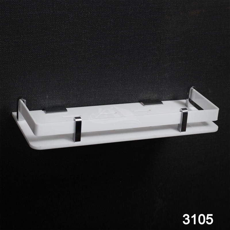 3105 Acrylic Wall Mount Shelf Rack Kitchen and Bathroom Accessories (8 X 5 Inch)