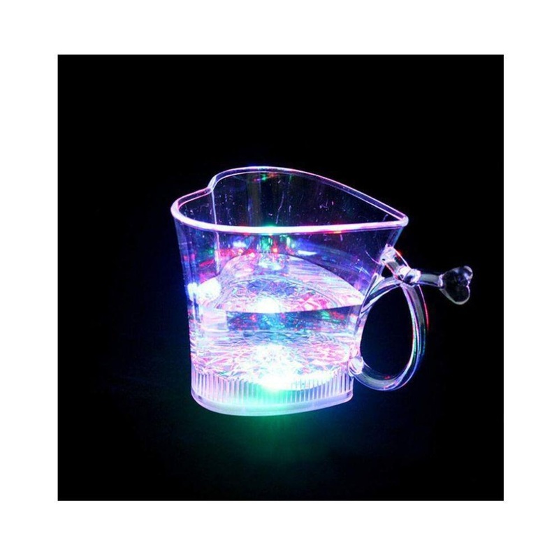759 Heart Shape Activated Blinking Led Glass Cup