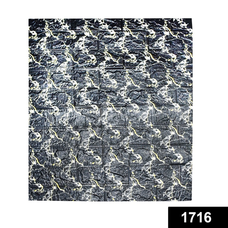 1716 Wall 3D Ceiling Wallpaper Tiles Panel Vinyl Stickers Self-Adhesive for Home (Black)