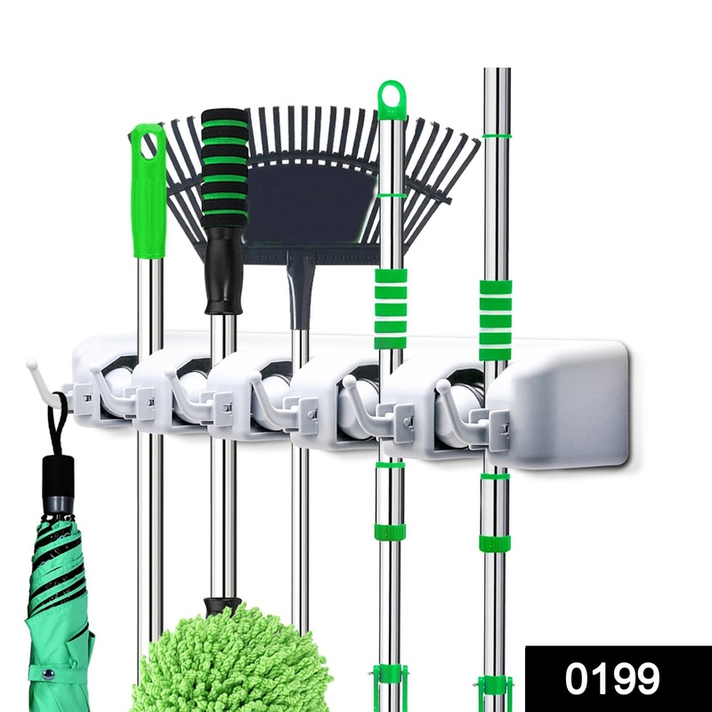 199 5-Layer Multipurpose Wall Mounted Organizer Mop And Broom Holder