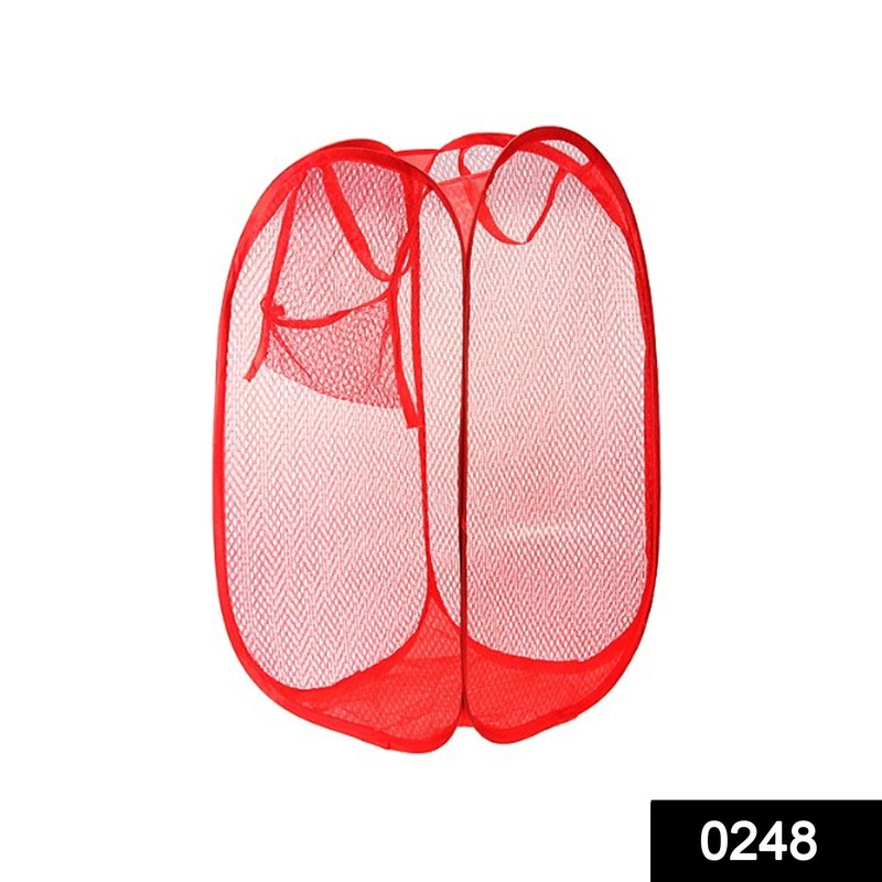 248 Laundry Hamper Mesh Fabric For Ventilation Foldable Storage Pop Up Clothes Basket