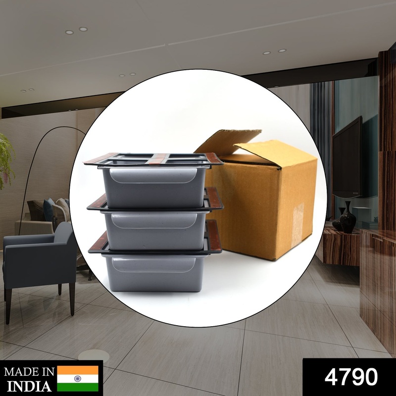 4790 3 Pc Drawer Rack used in all kinds of household and official places for storing various items and stuffs etc.