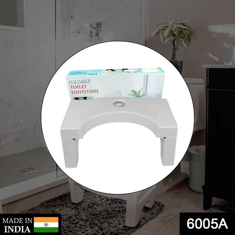 6005A Plastic Non-Slip Folding Toilet Squat Stool – White Color
