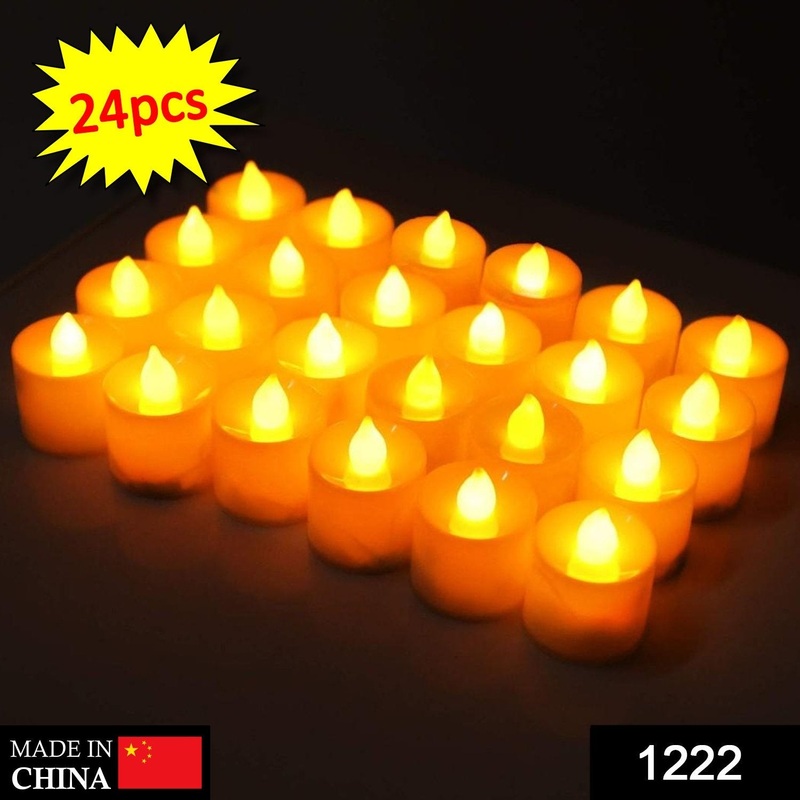 1222  Festival Decorative – LED Tealight Candles (White, 24 Pcs)