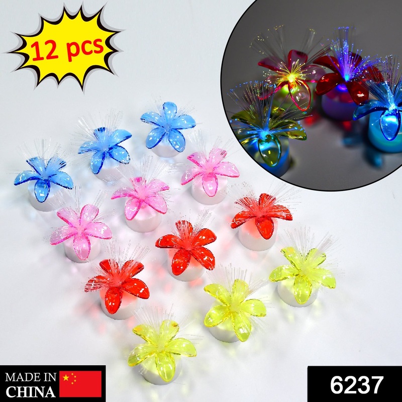 6237 Fiber Optic Light, Mini Color Change LED Table Centerpieces,  Light Up Candle – Pack of 12