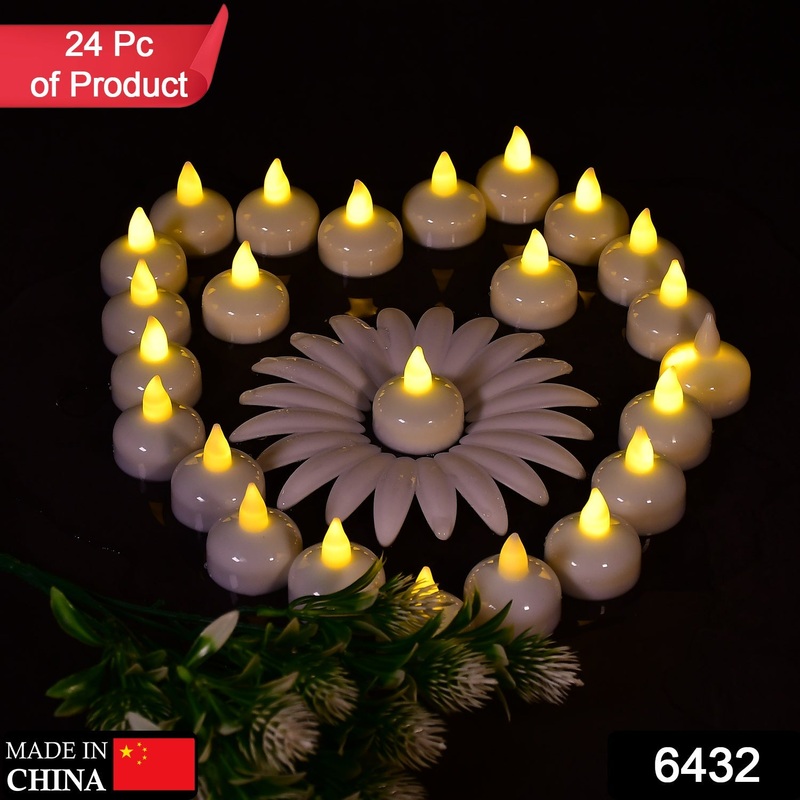 6432 Set of 24 Flameless Floating Candles Battery Operated Tea Lights Tealight Candle – Decorative, Wedding.