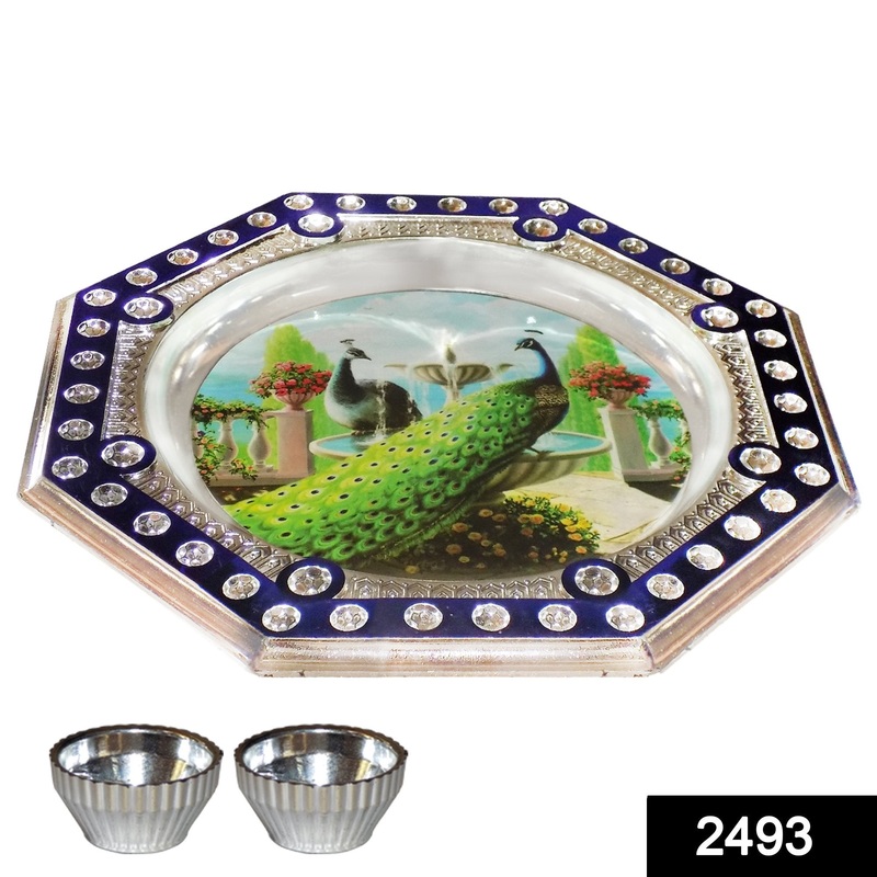 2493 Stainless Steel Handmade Kankavati Pooja Thali