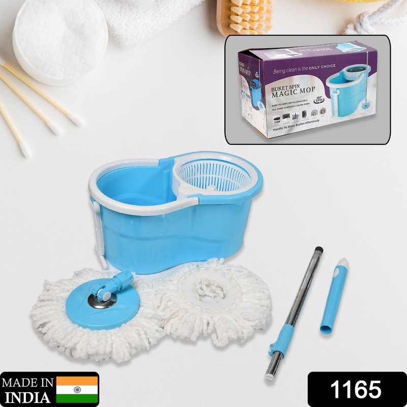 1165 Mop with Bucket for Floor Cleaning/Mop for Floor Cleaning / Floor Cleaner Mop / Spin Mop / Magic Mop / Mop Stick / Spin Mop Set with Bucket