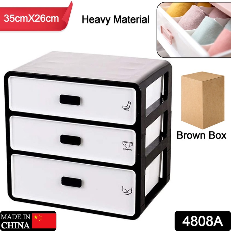 4808A  3 layer Multi Compartment Drawer | Big Storage Drawer | For Store Kitchen tools, Office Stationary All items Storage
