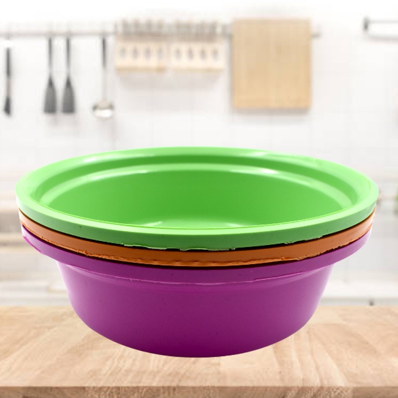 2592 Household Storage Plastic Round Bowl / Tub / Basket / Bucket set – Pack of 3