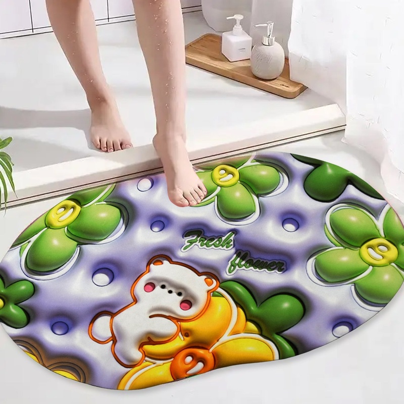 4598  Super Absorbent Floor Mat, Non Slip Bath Mat Easter Quick Dry Bath Mat Rug for Bathroom Bathtub fit Under Door