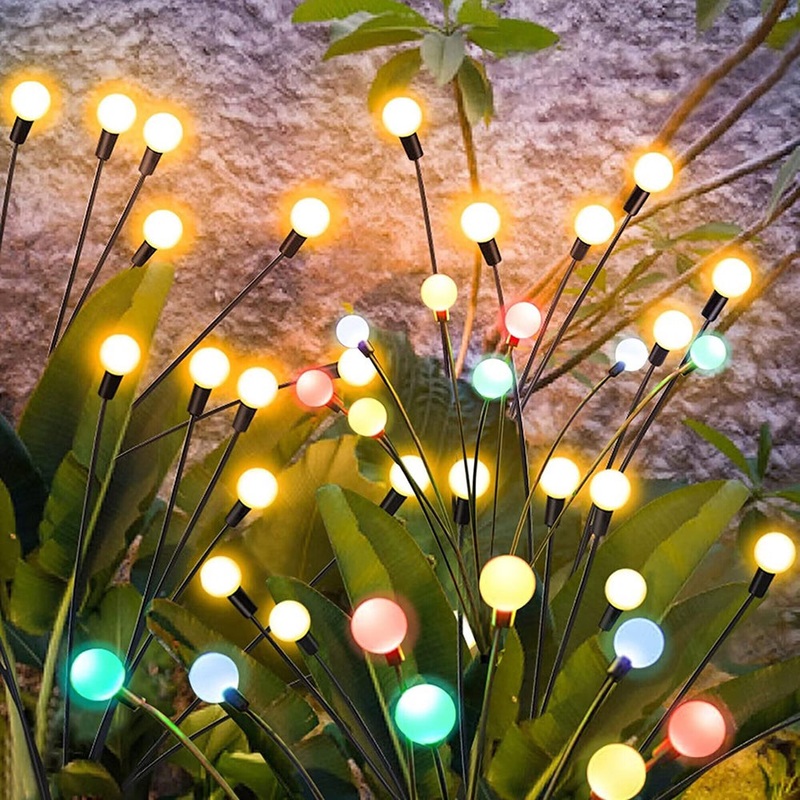 SS1002 Solar powered Firework Firefly Light Outdoor Waterproof Garden Lawn Lights Swaying Balcony Decor Lamp Landscape Lamps (PACK OF 2 PCS)