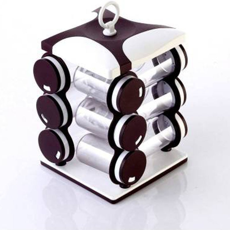 2036 Spice jar Set – Food Grade Plastic 12pcs Spice jar (Brown Box)