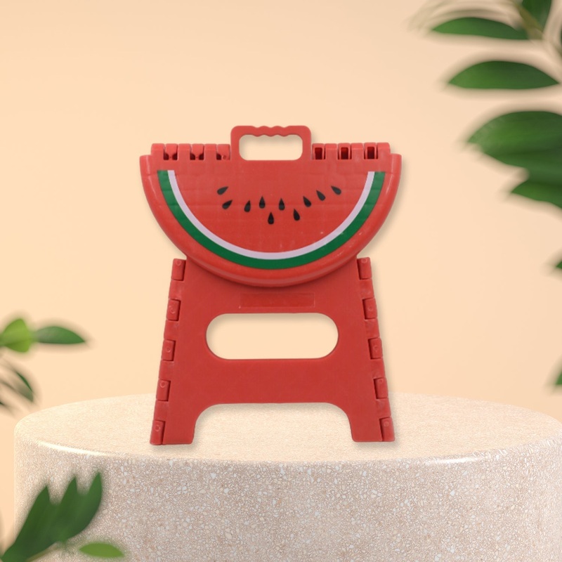 4365  Mix Color Creative Thickening Folding Stool, Fruit Pattern Plastic Low Stool for Kindergarten Small Bench Hinge Handle Design,Learn Game Children’s Kids Table Indoor Household Children’s Chair Lightweight