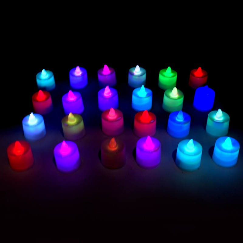 6463 24Pcs Festival Decorative – LED Tealight Candles | Battery Operated Candle Ideal for Party, Wedding, Birthday, Gifts (Multi Color) ( Diya , Divo , Diva , Deepak , Jyoti ,)
