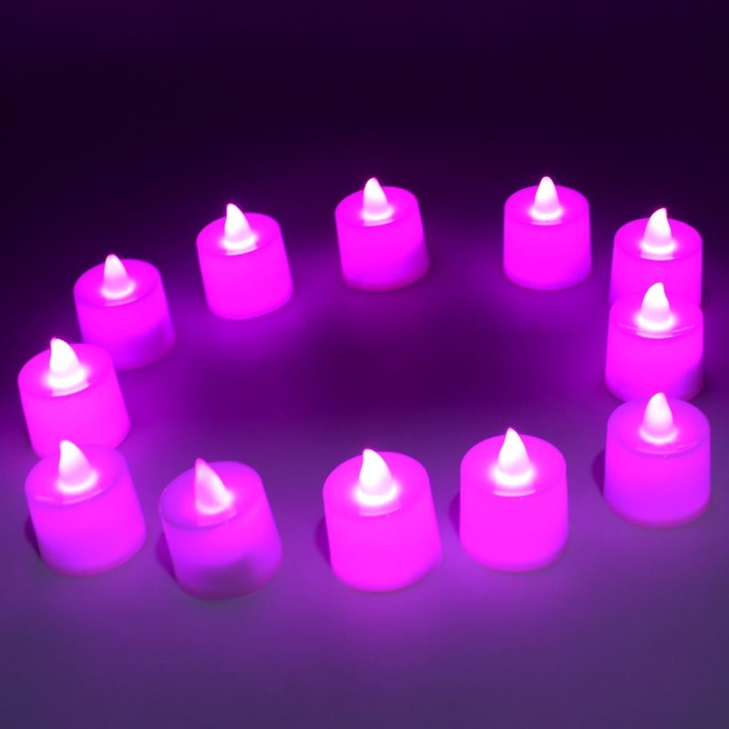 6632A Pink Flameless LED Tealights, Smokeless Plastic Decorative Candles – Led Tea Light Candle For Home Decoration (Pack Of 12pc) ( Diya , Divo , Diva , Deepak , Jyoti)