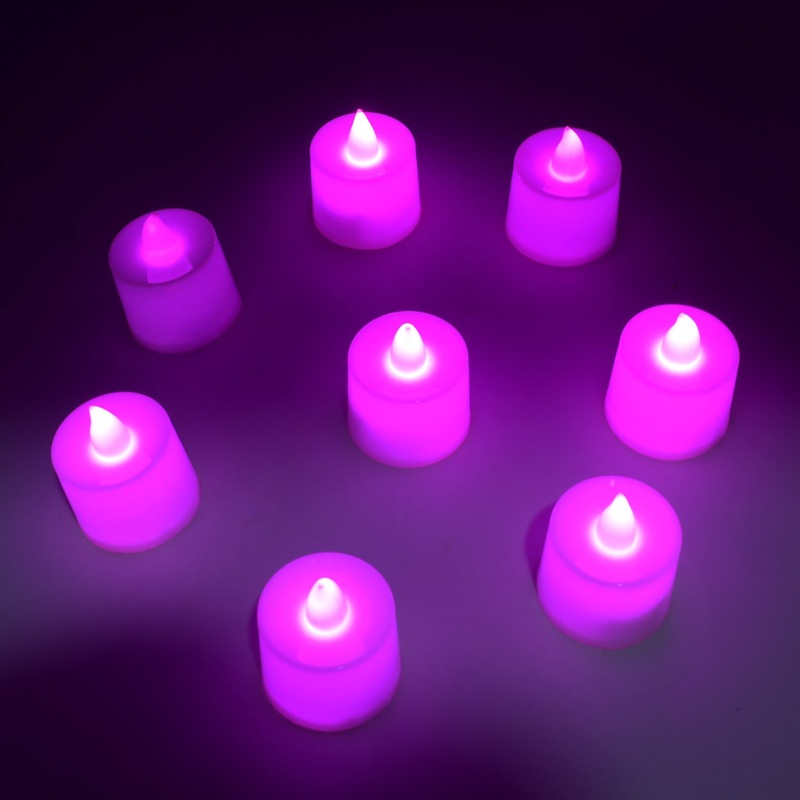6632B Pink Flameless LED Tealights, Smokeless Plastic Decorative Candles – Led Tea Light Candle For Home Decoration (Pack Of 8pc) ( Diya , Divo , Diva , Deepak , Jyoti)