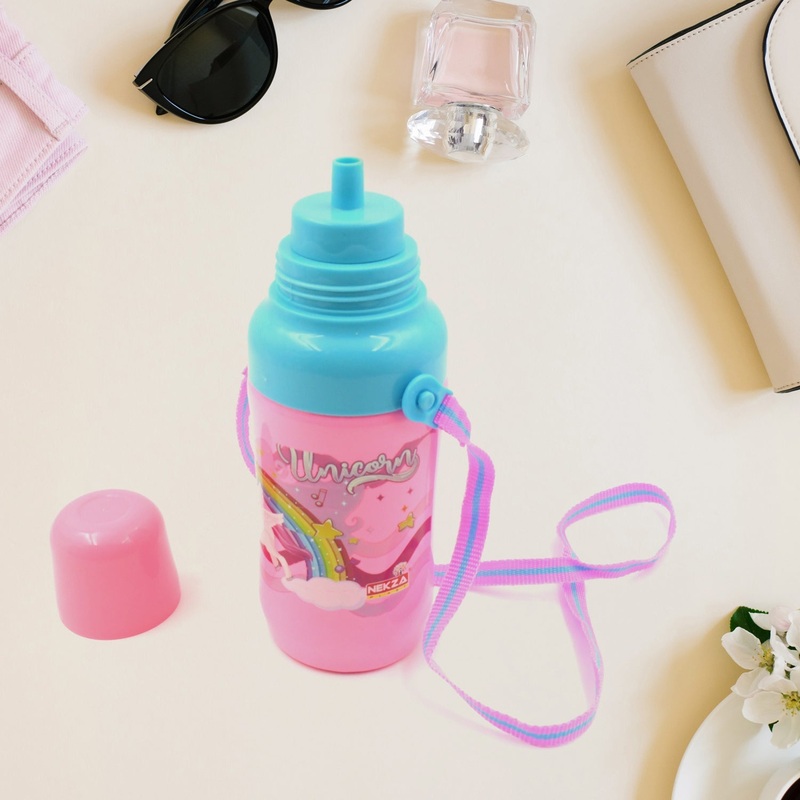 0398 Plastic Sports Insulated Water Bottle with Dori & Straw Easy to Carry High Quality Water Bottle, BPA-Free & Leak-Proof! for Kids’ School, For Fridge, Office, Sports, School, Gym, Yoga (1 Pc 500ML)