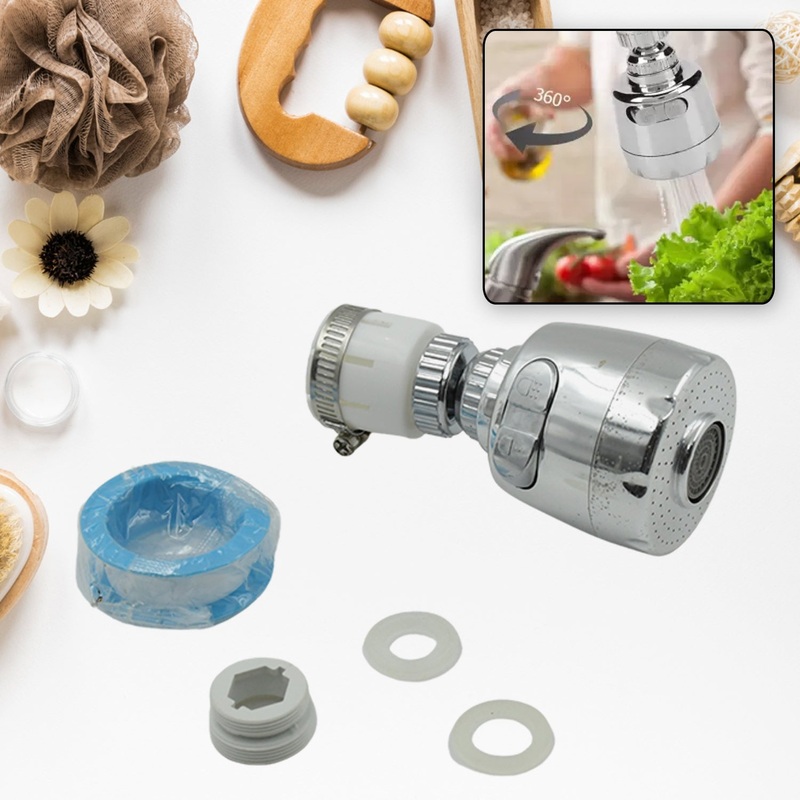 0552 Faucet Sprayer – Kitchen Sink Aerator Adjustable Rotatable Water Saver Head, Upgraded Big Angle Replacement Anti Splash Shower Booster with V Tap Stream Switch, Moveable Kitchen Tap Head (1 Pc)